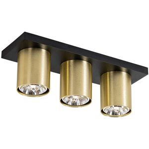 Qazqa Moderno Black and Gold Ceiling Light - 3 Lights Qazqa Moderno Black and Gold Ceiling Light - 3 Lights