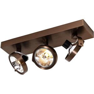Qazqa Foco de Techo Ajustable en Bronce - 3 Luces Qazqa Foco de Techo Ajustable en Bronce - 3 Luces