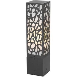 Qazqa Modern Outdoor Black Bollard Light - 40cm, IP44, E27 Qazqa Modern Outdoor Black Bollard Light - 40cm, IP44, E27