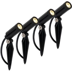 QAZQA Garly Solar Garden Spotlights - Black, Adjustable, 4x LED QAZQA Garly Solar Garden Spotlights - Black, Adjustable, 4x LED