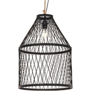 Qazqa Rustic Outdoor Pendant Lamp Calamus - Black - 40x55cm Qazqa Rustic Outdoor Pendant Lamp Calamus - Black - 40x55cm