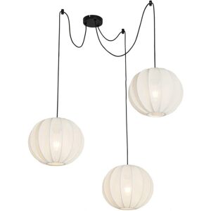 QAZQA White Silk 30cm Pendant Light with 3 Bulbs - Pendant Lamp QAZQA White Silk 30cm Pendant Light with 3 Bulbs - Pendant Lamp