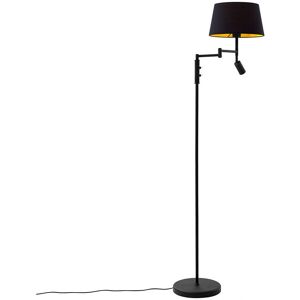 QAZQA Retro/Vintage Floor Lamp Black with Adjustable Reading Light - Ladas QAZQA Retro/Vintage Floor Lamp Black with Adjustable Reading Light - Ladas