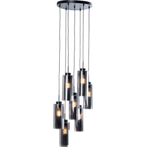 Qazqa Black Art Deco Pendant Light - Adjustable Height, E27, 7x40W Qazqa Black Art Deco Pendant Light - Adjustable Height, E27, 7x40W