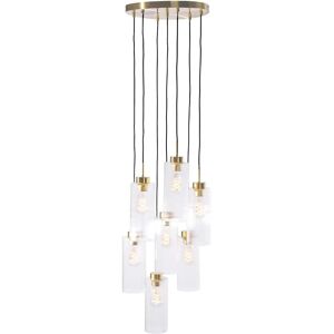 Lámpara colgante Art Déco dorada con cristal 7 luces - Laura Lámpara colgante Art Déco dorada con cristal 7 luces - Laura