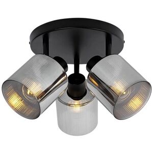 Qazqa Laura Black Ceiling Light with Frosted Glass 3-Spot Adjustable - Interior Decor Qazqa Laura Black Ceiling Light with Frosted Glass 3-Spot Adjustable - Interior Decor