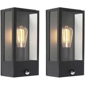 QAZQA QAZQA Modern Exterior Wall Lights Set - Motion Sensor, Stainless Steel & Glass QAZQA QAZQA Modern Exterior Wall Lights Set - Motion Sensor, Stainless Steel & Glass