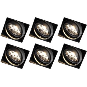 QAZQA Black Set of 6 Recessed Spotlights - Adjustable, Modern, Steel - for GU10 LED 50W QAZQA Black Set of 6 Recessed Spotlights - Adjustable, Modern, Steel - for GU10 LED 50W