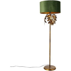 Qazqa - Vintage Floor Lamp with Green Shade - Linden - Classic/Antique Style Qazqa - Vintage Floor Lamp with Green Shade - Linden - Classic/Antique Style