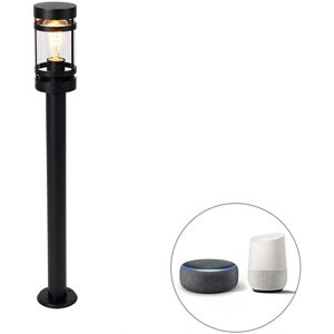 QAZQA Lámpara exterior inteligente negra 80 cm IP44 WiFi ST64 - Gleam QAZQA Lámpara exterior inteligente negra 80 cm IP44 WiFi ST64 - Gleam