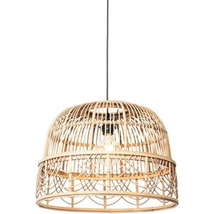 Qazqa Michelle Rattan Smart Pendant Light - 44cm - E27 - Brown Qazqa Michelle Rattan Smart Pendant Light - 44cm - E27 - Brown