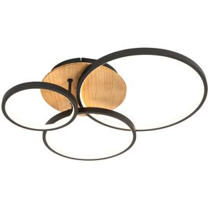 QAZQA Lámpara de Techo Moderna Alec - LED Ajustable en 3 Pasos - Acero/Aluminio/Madera QAZQA Lámpara de Techo Moderna Alec - LED Ajustable en 3 Pasos - Acero/Aluminio/Madera