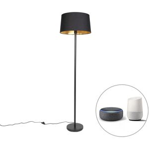 Qazqa Modern Floor Lamp with Wi-Fi - Black, 45cm Qazqa Modern Floor Lamp with Wi-Fi - Black, 45cm