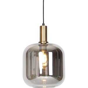 QAZQA Smart Black Pendant Light with Gold & Smoked Glass - Zuzanna QAZQA Smart Black Pendant Light with Gold & Smoked Glass - Zuzanna