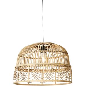 QAZQA Brown Rattan Smart Pendant Lamp - Adjustable Height - E27 - IP20 QAZQA Brown Rattan Smart Pendant Lamp - Adjustable Height - E27 - IP20
