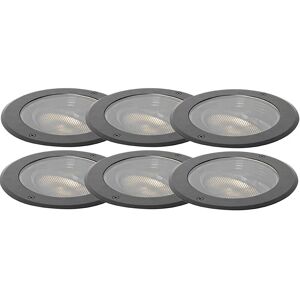 QAZQA - Delux Honey - Negro - 6-pack - Conjunto de Groundspot Exterior QAZQA - Delux Honey - Negro - 6-pack - Conjunto de Groundspot Exterior