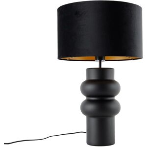 QAZQA Black Velvet Design Table Lamp - E27 40W Indoor QAZQA Black Velvet Design Table Lamp - E27 40W Indoor