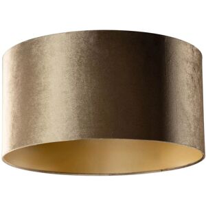 QAZQA Pantalla de lámpara de terciopelo bronce - 50 cm - interior dorado - Pantalla QAZQA Pantalla de lámpara de terciopelo bronce - 50 cm - interior dorado - Pantalla