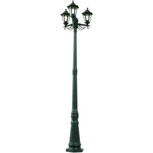 Qazqa Farol Clásico de Exterior Verde Oscuro 217cm 3-Luces IP44 Qazqa Farol Clásico de Exterior Verde Oscuro 217cm 3-Luces IP44