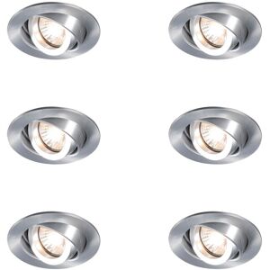 Qazqa - Juego de 6 Focos Empotrables Modernos Orientables - Adecuado para LED Max 50W Qazqa - Juego de 6 Focos Empotrables Modernos Orientables - Adecuado para LED Max 50W