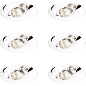 Qazqa - Modern White Recessed Spotlights Set of 6 - AR111 GU10 - Interior Lighting Qazqa - Modern White Recessed Spotlights Set of 6 - AR111 GU10 - Interior Lighting