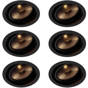 Qazqa - Adjustable Modern Black Recessed Spotlight - GU10 - 50W Qazqa - Adjustable Modern Black Recessed Spotlight - GU10 - 50W