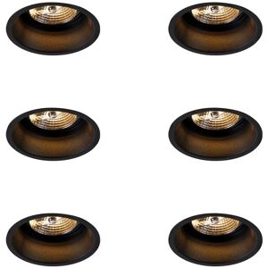 Qazqa Modern Black AR70 Recessed Spotlights - Set of 6 Qazqa Modern Black AR70 Recessed Spotlights - Set of 6