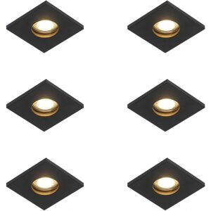 Qazqa - Modern Black Recessed Spotlights Set - Bathroom IP54 Qazqa - Modern Black Recessed Spotlights Set - Bathroom IP54