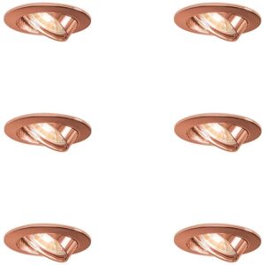Juego de 6 focos empotrables en cobre ajustables - Qazqa Juego de 6 focos empotrables en cobre ajustables - Qazqa