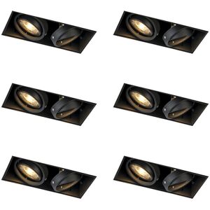 QAZQA Black Recessed Adjustable Double Spotlight - Modern Minimalist Design QAZQA Black Recessed Adjustable Double Spotlight - Modern Minimalist Design