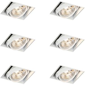Qazqa - Square Recessed Spotlights Set - Suitable for LED - Max 50W Qazqa - Square Recessed Spotlights Set - Suitable for LED - Max 50W
