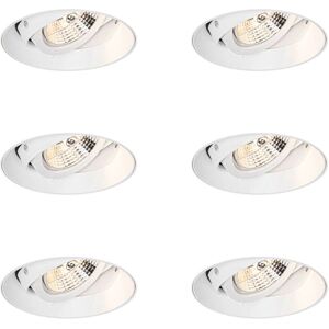 Qazqa - Set of 6 Modern White GU10 Recessed Spotlights - Adjustable Qazqa - Set of 6 Modern White GU10 Recessed Spotlights - Adjustable