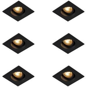 Qazqa Modern Black 6-Spot Adjustable Recessed Light - Ceiling Lighting Qazqa Modern Black 6-Spot Adjustable Recessed Light - Ceiling Lighting