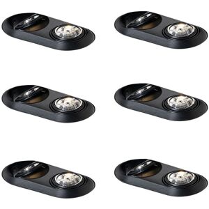 Qazqa - Compact Black GU10 6-Pack Recessed Spotlights - Modern Interior Lighting Qazqa - Compact Black GU10 6-Pack Recessed Spotlights - Modern Interior Lighting