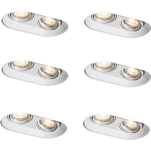 Qazqa 6-Pack Recessed Spotlights GU10 White - Modern Lighting Qazqa 6-Pack Recessed Spotlights GU10 White - Modern Lighting