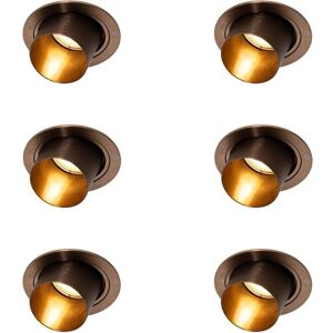 Qazqa Modern Bronze Dark Adjustable Recessed 6-Pack Spotlights - Interior Lighting Qazqa Modern Bronze Dark Adjustable Recessed 6-Pack Spotlights - Interior Lighting