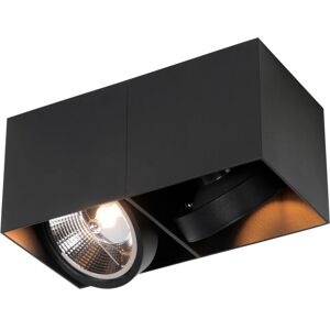 Qazqa Smart Spot Light - Black Rectangular 2 Lights - IP20 Qazqa Smart Spot Light - Black Rectangular 2 Lights - IP20