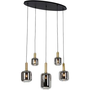 QAZQA Black and Gold Smart Pendant Light with Crystal - Zuzanna QAZQA Black and Gold Smart Pendant Light with Crystal - Zuzanna