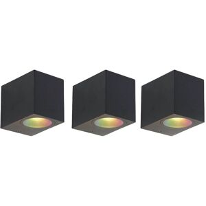 Qazqa Modern Black WiFi GU10 Outdoor Wall Light - Square, Adjustable Qazqa Modern Black WiFi GU10 Outdoor Wall Light - Square, Adjustable