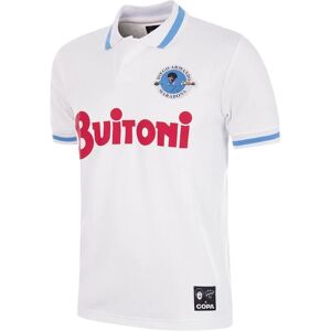 Copa Classics Maradona X COPA Napoli 1986-87 Maillot de Foot Rétro Extérieur - Blanc - Grand Adultes - Publicité Copa Classics Maradona X COPA Napoli 1986-87 Maillot de Foot Rétro Extérieur - Blanc - Grand Adultes - Publicité