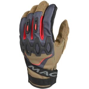 Gants de moto Macna Zairona Taupe-Nero-Rosso - Sport - Publicité Gants de moto Macna Zairona Taupe-Nero-Rosso - Sport - Publicité