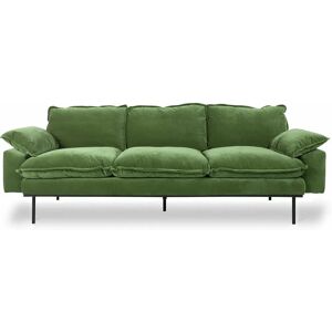 Canapé en Velours Vert Retro HKliving 3 Places - Canapé - Publicité Canapé en Velours Vert Retro HKliving 3 Places - Canapé - Publicité