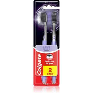 Brosse à dents Colgate High Density Charcoal - Doux 2 pcs - Publicité Brosse à dents Colgate High Density Charcoal - Doux 2 pcs - Publicité