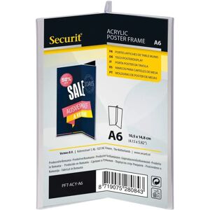 Cadre d'affichage en Y Securit - Acrylique Transparent - Format A6 - Intérieur/Extérieur - Publicité Cadre d'affichage en Y Securit - Acrylique Transparent - Format A6 - Intérieur/Extérieur - Publicité