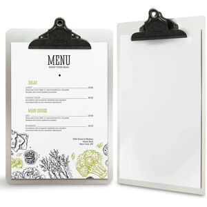 Securit Metal Menu Holder med Klampe - A4, Grå Securit Metal Menu Holder med Klampe - A4, Grå