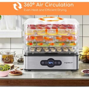 Aigostar Crispy Deshidratador de Alimentos - 5 Bandejas, Control Digital Aigostar Crispy Deshidratador de Alimentos - 5 Bandejas, Control Digital