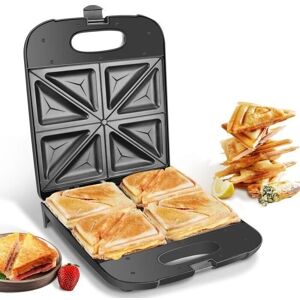 Aigostar Dylan Sandwichera - 4 Sándwiches, 1400W, Antiadherente, Control de Temperatura - Electrodoméstico Aigostar Dylan Sandwichera - 4 Sándwiches, 1400W, Antiadherente, Control de Temperatura - Electrodoméstico