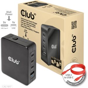 Club 3D CAC-1917 Power Supply Unit - 140W, 4 USB, GaN Tech Club 3D CAC-1917 Power Supply Unit - 140W, 4 USB, GaN Tech