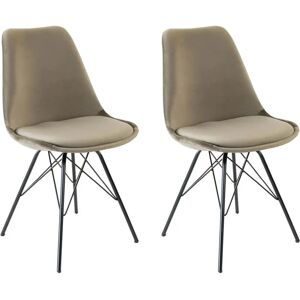 Collection Kick Fauteuil en velours taupe - lot de 2 - Publicité Collection Kick Fauteuil en velours taupe - lot de 2 - Publicité
