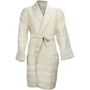 The One Towelling Hamam Badjas - Beige/Wit - L/XL - Badjas The One Towelling Hamam Badjas - Beige/Wit - L/XL - Badjas